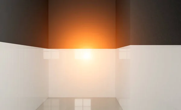 Blank room. 3D rendering. Sunset.