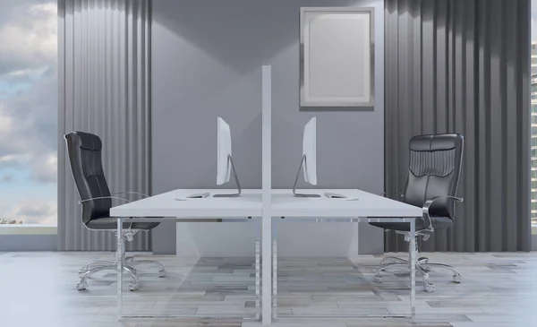 Conference Room Wooden Table Rendering Empty Picture — Stock Photo, Image