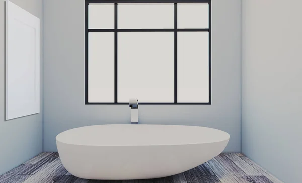 Cuarto Baño Limpio Fresco Con Luz Natural Representación Pinturas Blanco — Foto de Stock