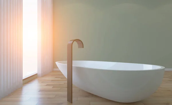 Ruime Badkamer Schone Mooie Luxe Lichte Kamer Rendering Zonsondergang — Stockfoto