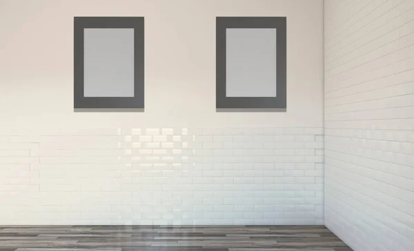 モダンなバスルームのインテリア デザイン レンダリング 空のインテリア — ストック写真