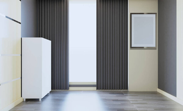Empty modern office Cabinet. Meeting room. 3D rendering.