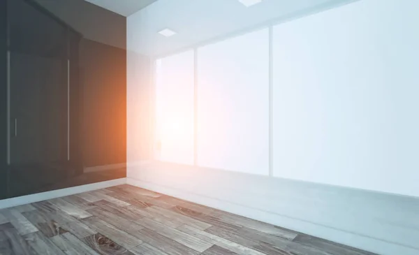 Empty Modern Office Cabinet Meeting Room Rendering Sunset — Stock Photo, Image