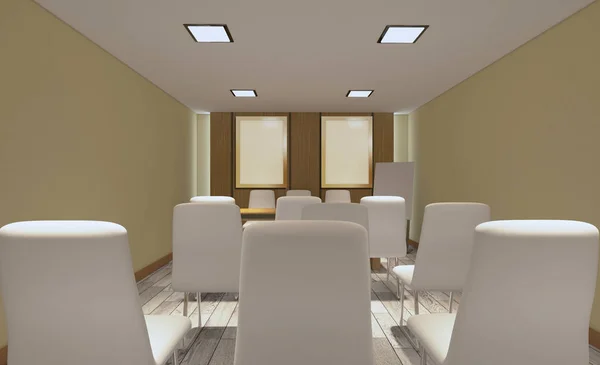 Modern office Cabinet. Meeting room. 3D rendering.. Blank paintings