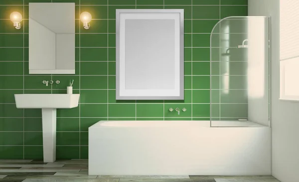 Vasca Bagno Interna Rendering Dipinti Vuoti — Foto Stock