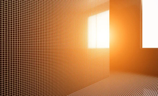 Mosaikwände Modernes Badezimmerdesign Darstellung Sonnenuntergang — Stockfoto