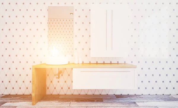 Geniş Banyo Temiz Güzel Lüks Parlak Oda Render Günbatımı — Stok fotoğraf