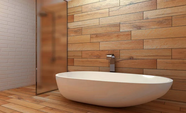 Bagno Pulito Fresco Con Luce Naturale Rendering — Foto Stock