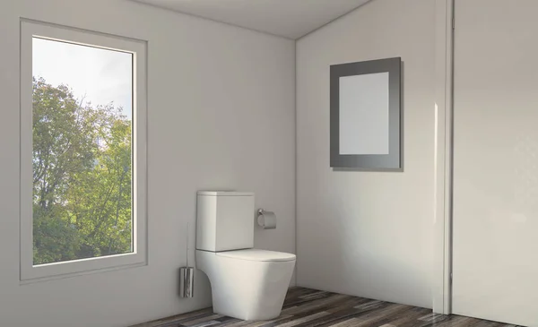 Cuarto Baño Limpio Fresco Con Luz Natural Renderizado — Foto de Stock