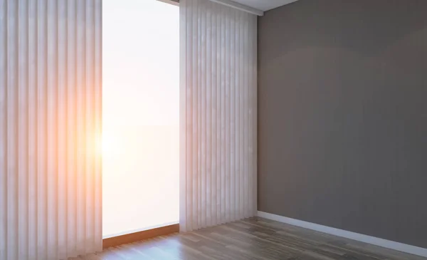 Blank room. 3D rendering.. Sunset