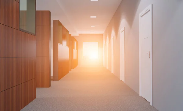 Modern Office Cabinet Meeting Room Rendering Sunset — Stock Photo, Image