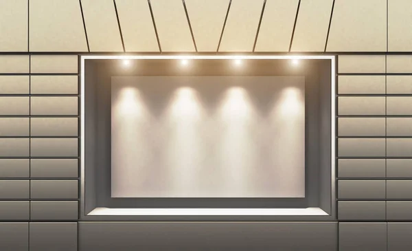 Tienda Vieja Casa Renderizado Luces Ventana Placa Blanco — Foto de Stock