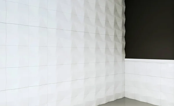 Interior Vazio Com Paredes Brancas Castanhas Banheiro Renderização Mockup — Fotografia de Stock
