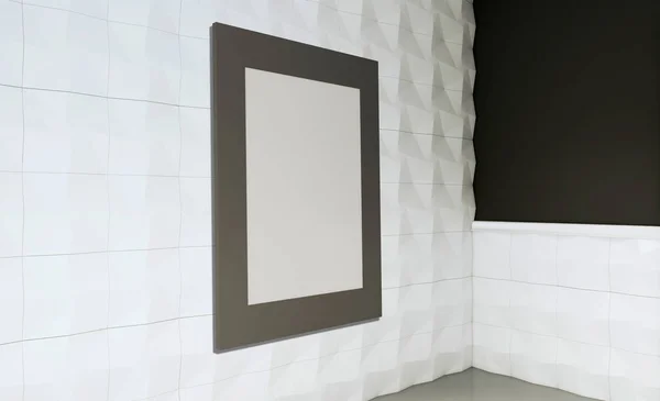 Tom interiör med vita och bruna väggar. Badrum... 3D vilke — Stockfoto