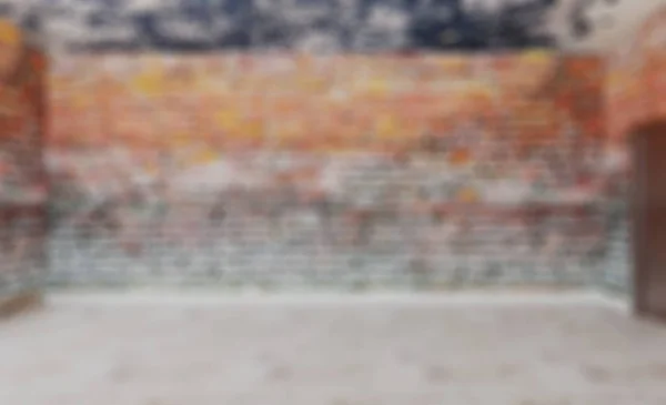 抽象的なぼかしフォト撮影。レンガの壁ブランクルーム。モックアップ。Mod — ストック写真