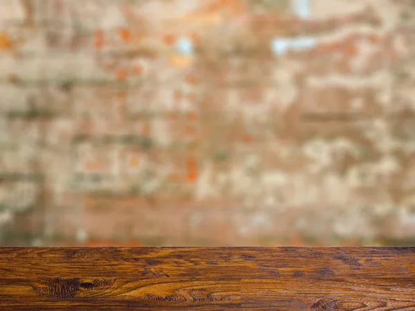 Mesa de madera en blanco. Suelos. Textura de un ladrillo viejo. Burla. . — Foto de Stock