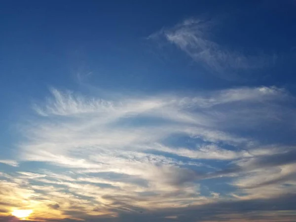 Närbild Blå Himlen Moln — Stockfoto