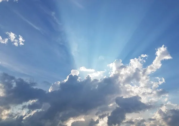 Gros Plan Ciel Bleu Nuages — Photo