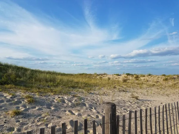 Strand Homokos Dűnék Egy Elérési Utat Tenger — Stock Fotó