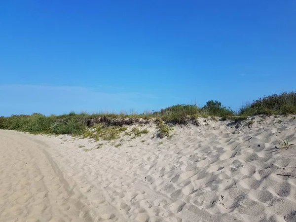 Playa Con Dunas Arena Camino Hacia Mar — Foto de Stock