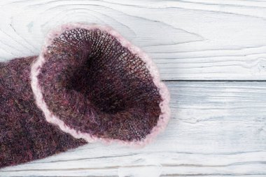 tiftik yün ve örgü iğneler için örgü el yapımı ahşap tablo