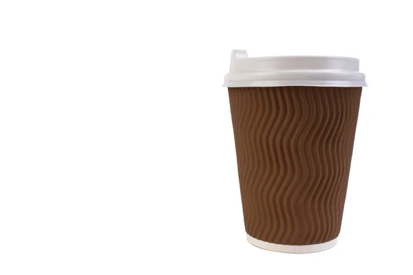 Einweg Pappbecher Kaffee Isoliert Auf Weißem Hintergrund Mit Kopierraum — Stockfoto