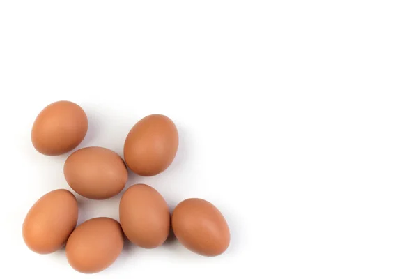 Telur Diisolasi Dengan Latar Belakang Putih Salin Ruang Untuk Teks — Stok Foto