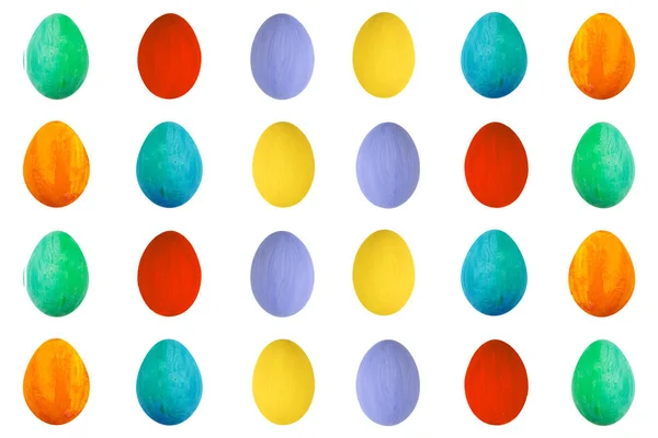 Kolorowe Jajko Białym Tle Happy Easter Ręcznie Malowane Jajko Kolor — Zdjęcie stockowe