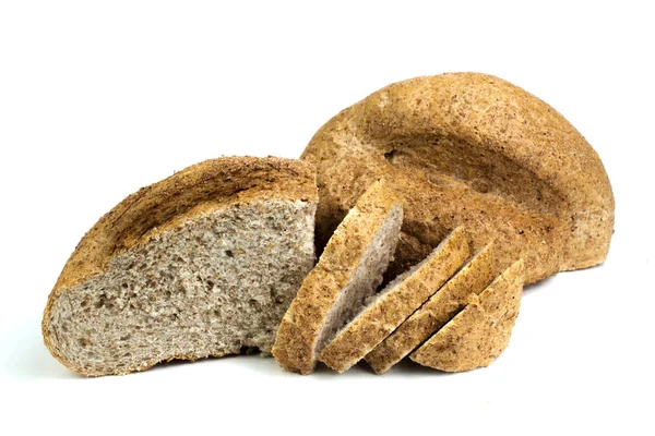 Banyak Roti Campuran Dan Roti Panggang Dengan Latar Belakang Putih — Stok Foto
