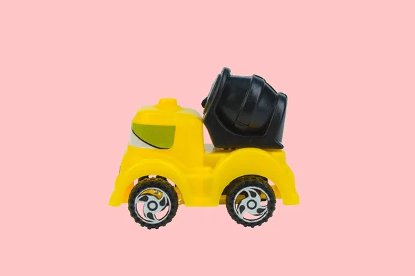 Toy Cement Concrete Truck Pink Background — Stock Photo, Image