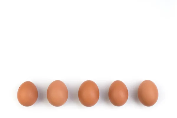 Eier Isoliert Auf Weißem Hintergrund Kopierraum Für Text — Stockfoto