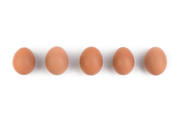 Telur Diisolasi Dengan Latar Belakang Putih Salin Ruang Untuk Teks — Stok Foto