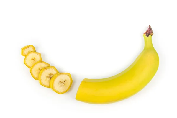 Banaan Rijpe Banaan Geïsoleerd Witte Achtergrond — Stockfoto