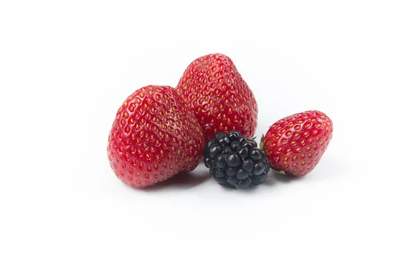 Diverse Veri Boabe Proaspete Într Fundal Alb Antioxidanți Dietă Dezintoxicare — Fotografie, imagine de stoc