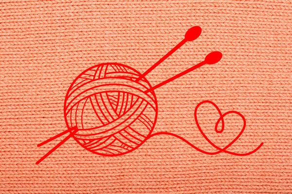 Свитер или ткань шарфа текстура большого вязания. Вязаный джерси фон с рельефным рисунком. Шерсть ручная, ручная, оранжевая
.