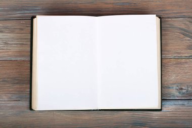 eski ahşap masa Vintage Kitabı, açık,.