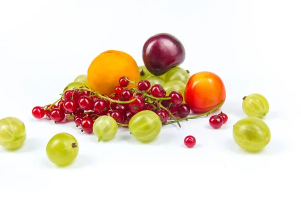 Čerstvě zralé plody v šatně na izolovaném bílém pozadí. — Stock fotografie