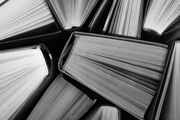 Background from old and used hardback books.