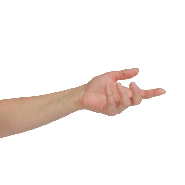 beyaz arka plan üzerinde izole güzel kadın el