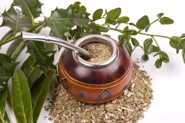 Yerba dostum Kupası ve saman, geleneksel Arjantin bardak.
