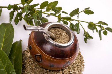 Yerba dostum Kupası ve saman, geleneksel Arjantin bardak.