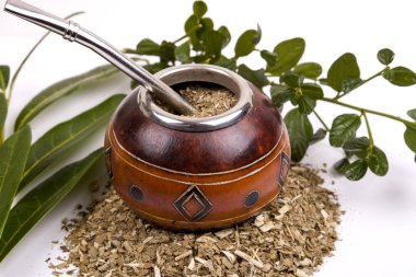 Yerba dostum Kupası ve saman, geleneksel Arjantin bardak.