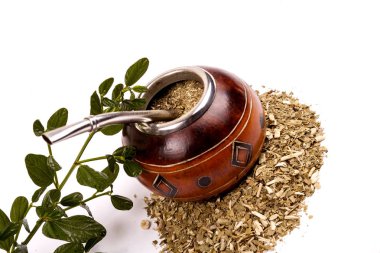 Yerba dostum Kupası ve saman, geleneksel Arjantin bardak.