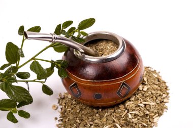 Yerba dostum Kupası ve saman, geleneksel Arjantin bardak.