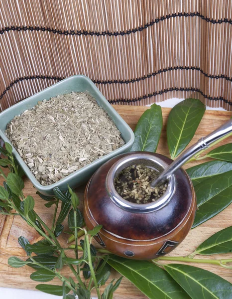 Yerba Mate Kupa Szalma Hagyományos Italt Argentína — Stock Fotó