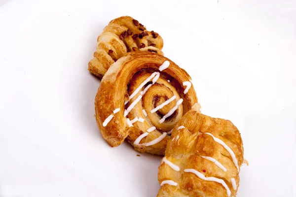 Pâtisserie Danoise Sur Fond Blanc — Photo