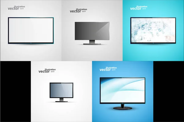 TV s plochou obrazovkou icd ilustrace — Stockový vektor
