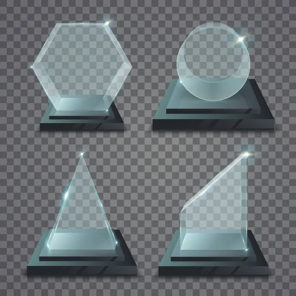 Prix trophée de verre réaliste — Image vectorielle
