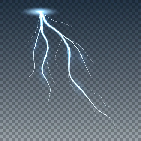 Realistic lightning and thunder bolt — Stock Vector