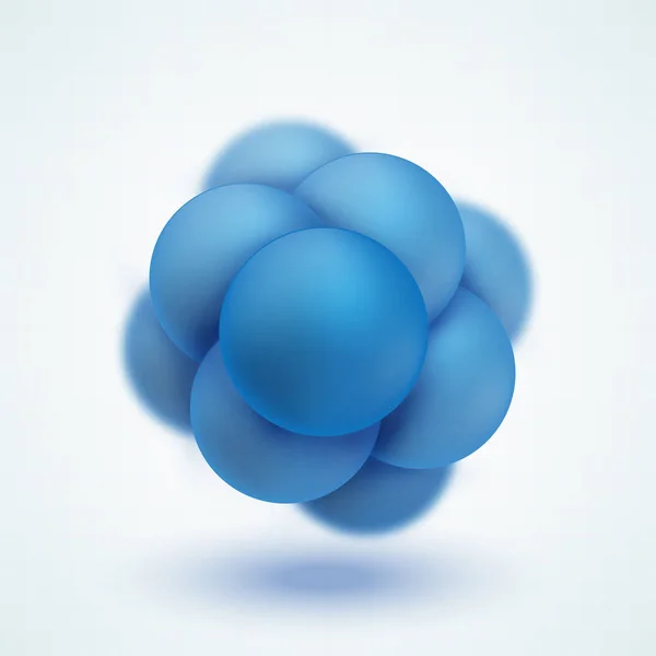 Abstracte moleculaire structuur. Groep van atomen vormen molecuul — Stockvector